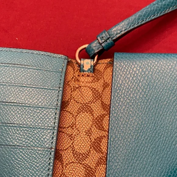 Coach Teal Wristlet Wallet - Picture 14 of 16